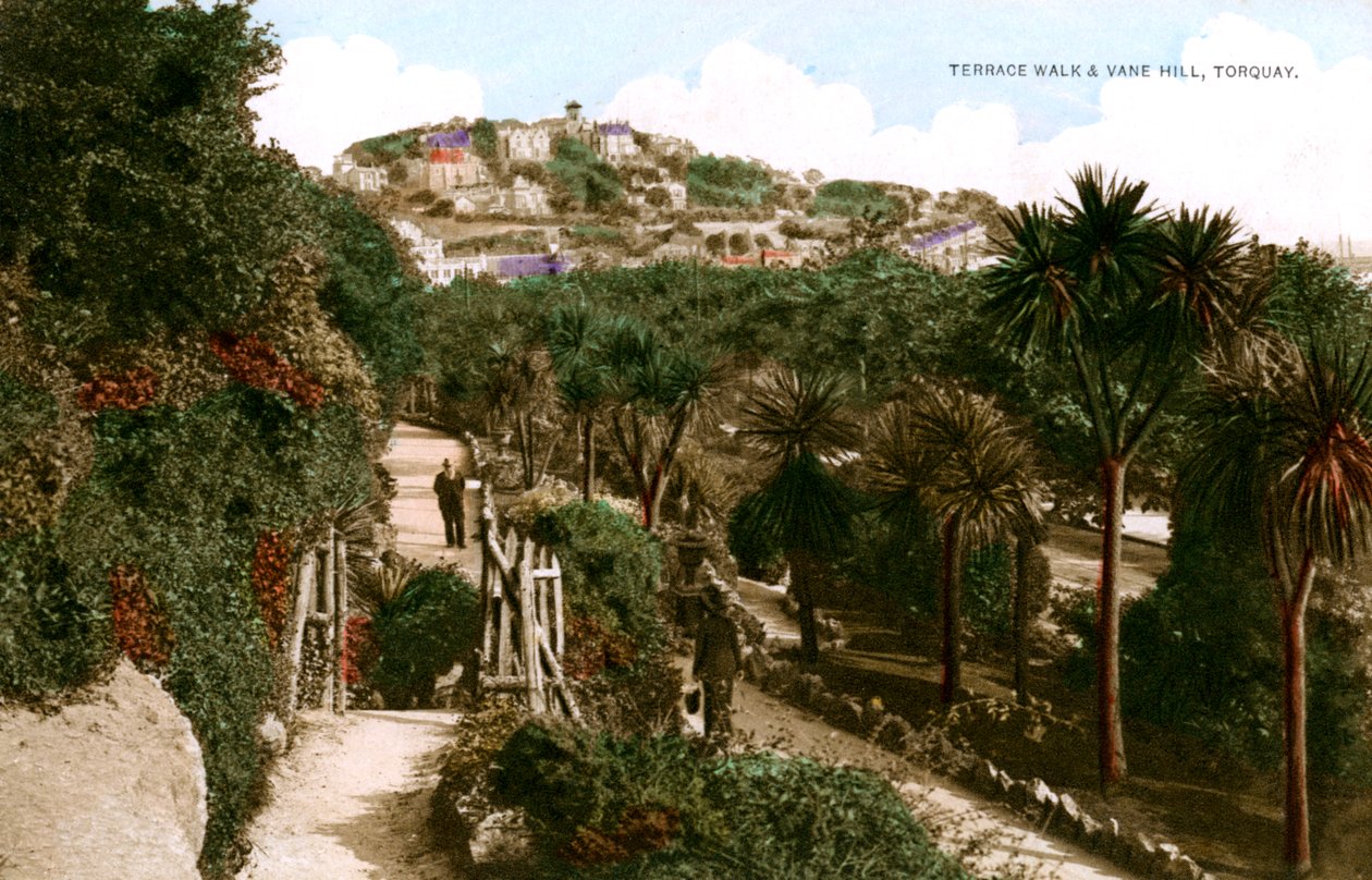 Terrace Walk og Vane Hill, Torquay, Devon, begyndelsen af det 20. århundrede. af Ern Bishop