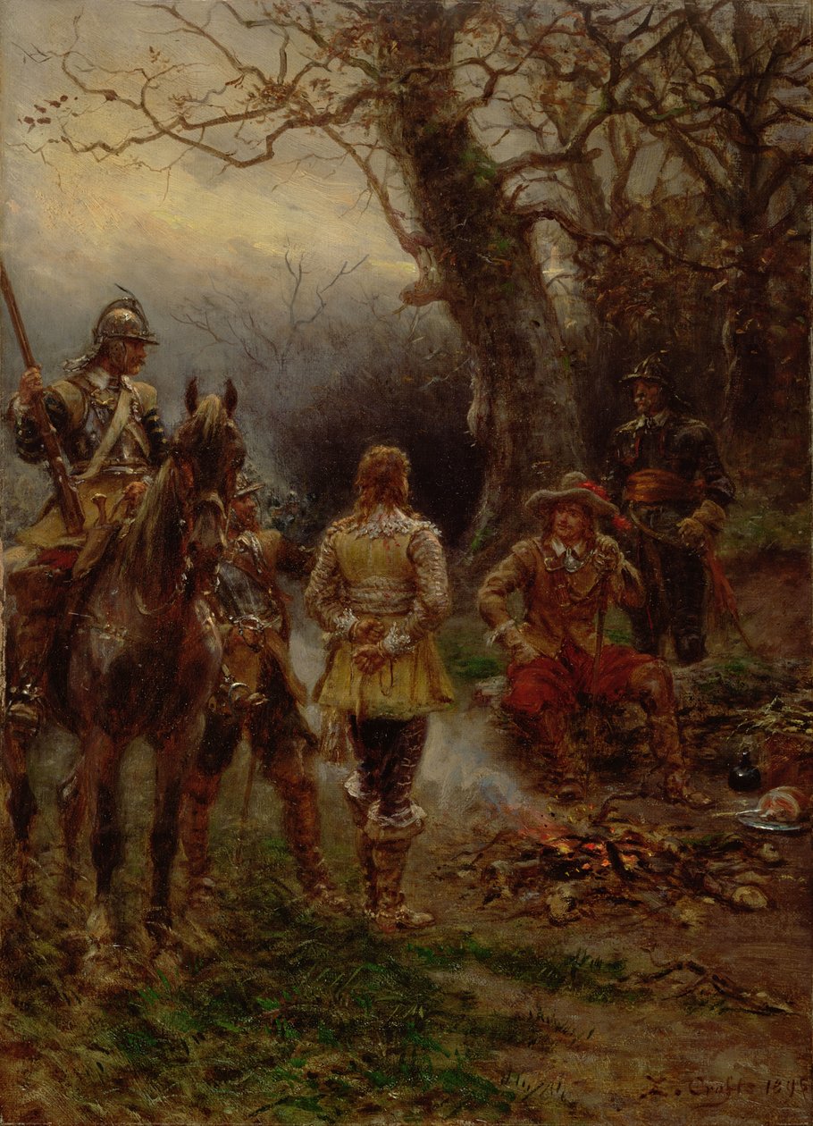 Oliver Cromwell udspørger en fange, 1895 af Ernest Crofts