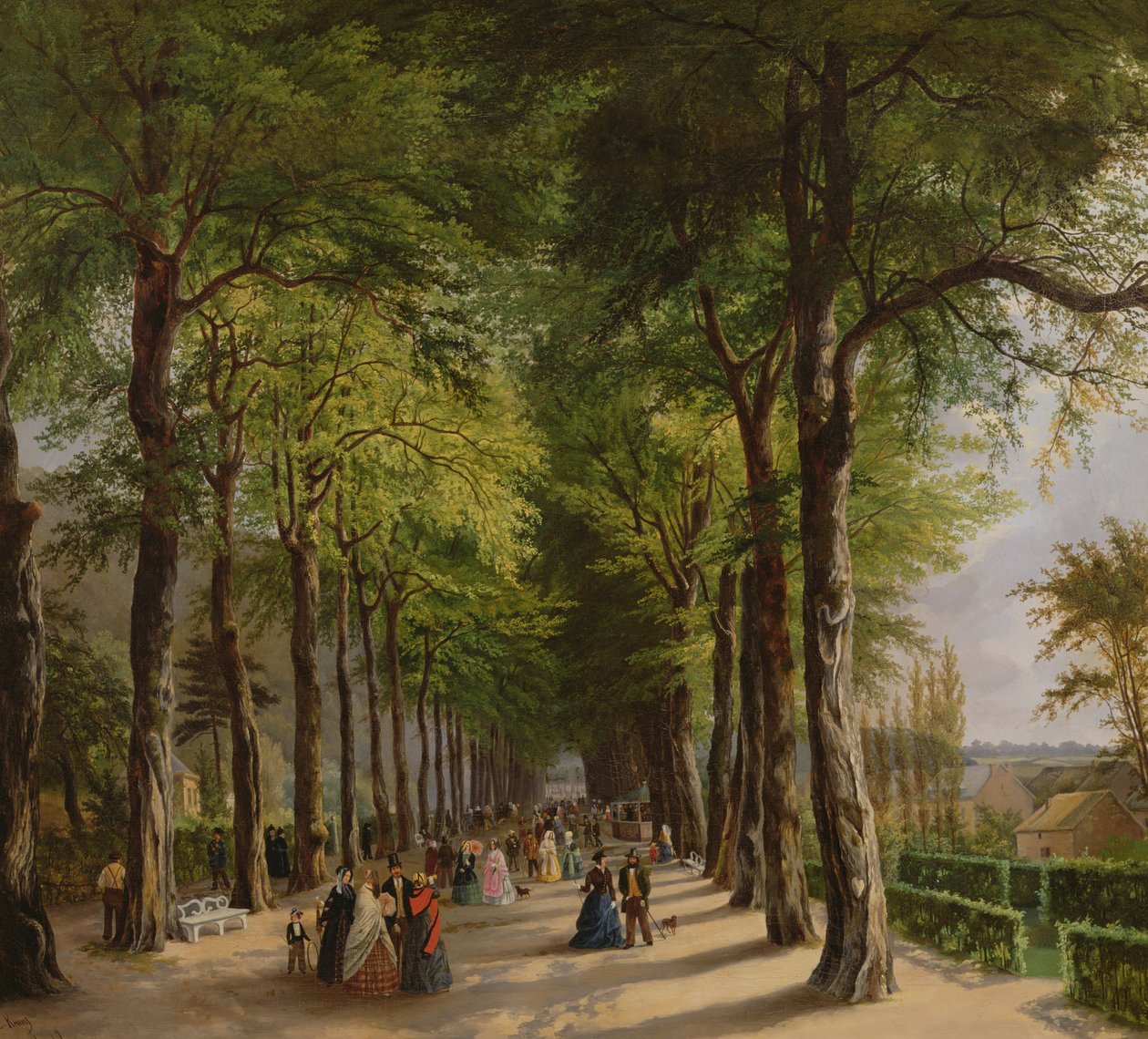 Promenade ved Spa i Belgien, 1847 af Ernest Krins