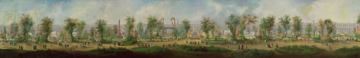 Panoramaudsigt over udstillingen fra 1855 af Ernest Lami de Nozan