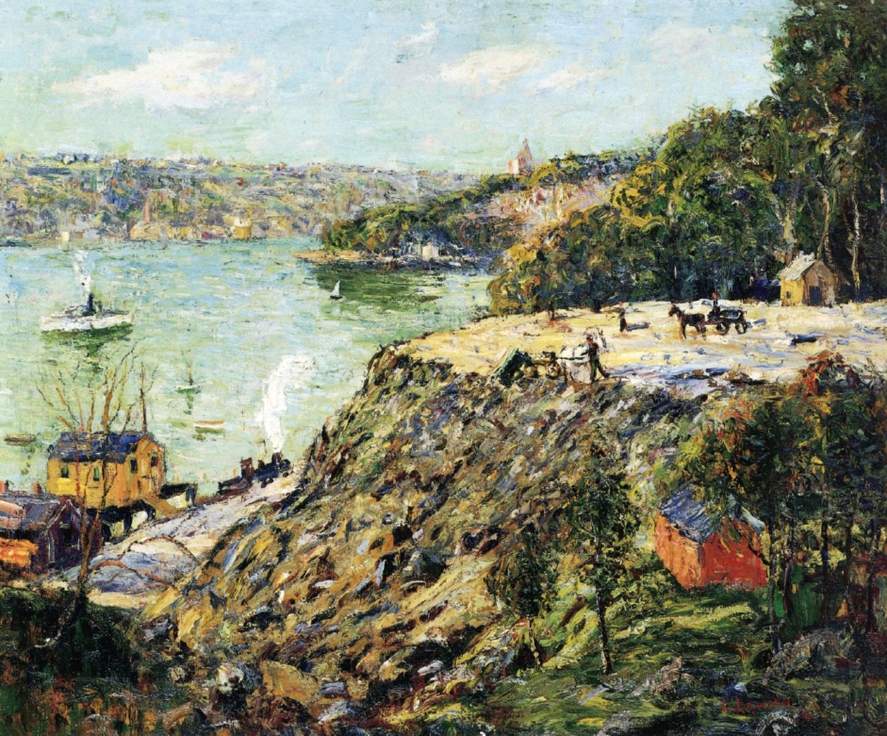 Across the River, New York, ca. 1910 af Ernest Lawson