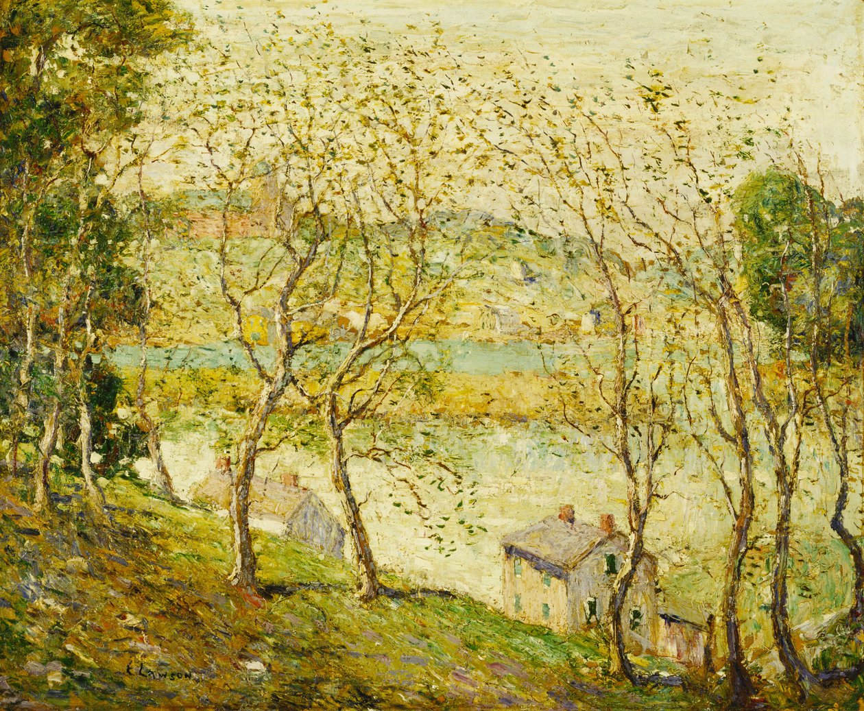 Forår, Harlem River af Ernest Lawson