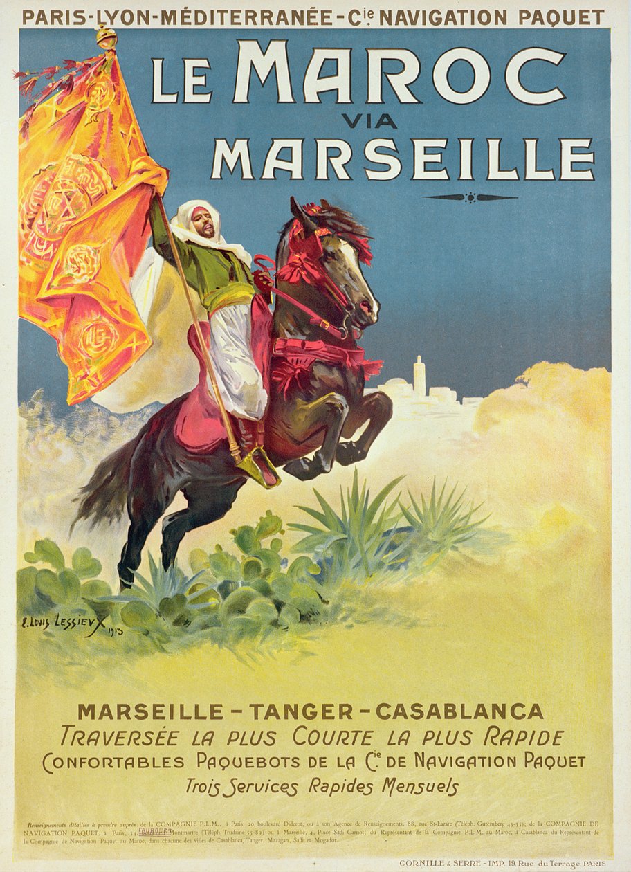 Marokko og Marseille plakat, 1913 af Ernest Louis Lessieux
