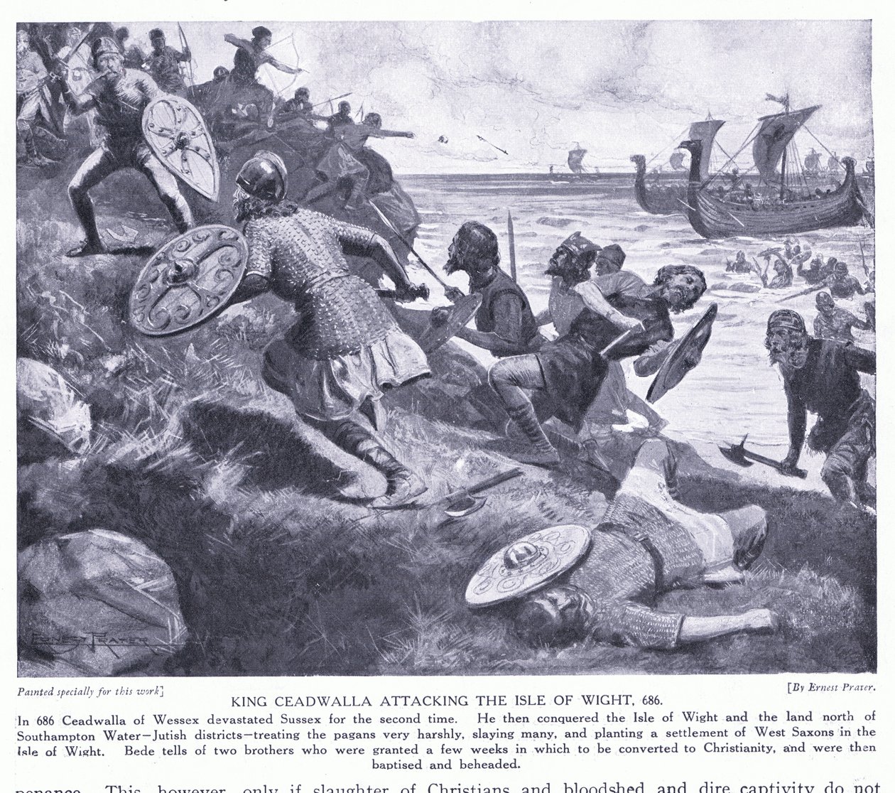 Kong Ceadwalla angreb Isle of Wight AD686, 1920
