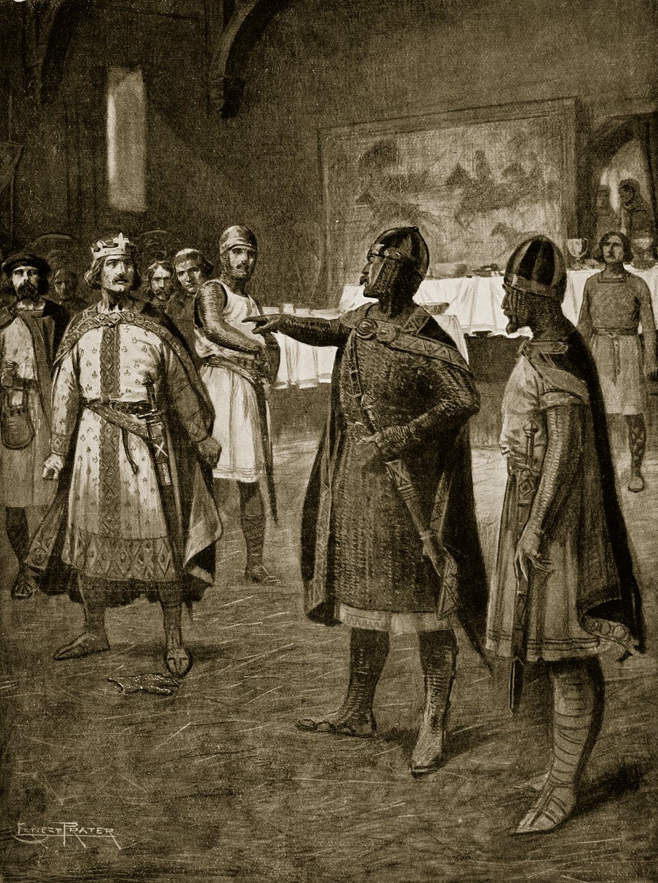 To herolder fra Robert fordømmer Rufus, 1094, illustration fra 