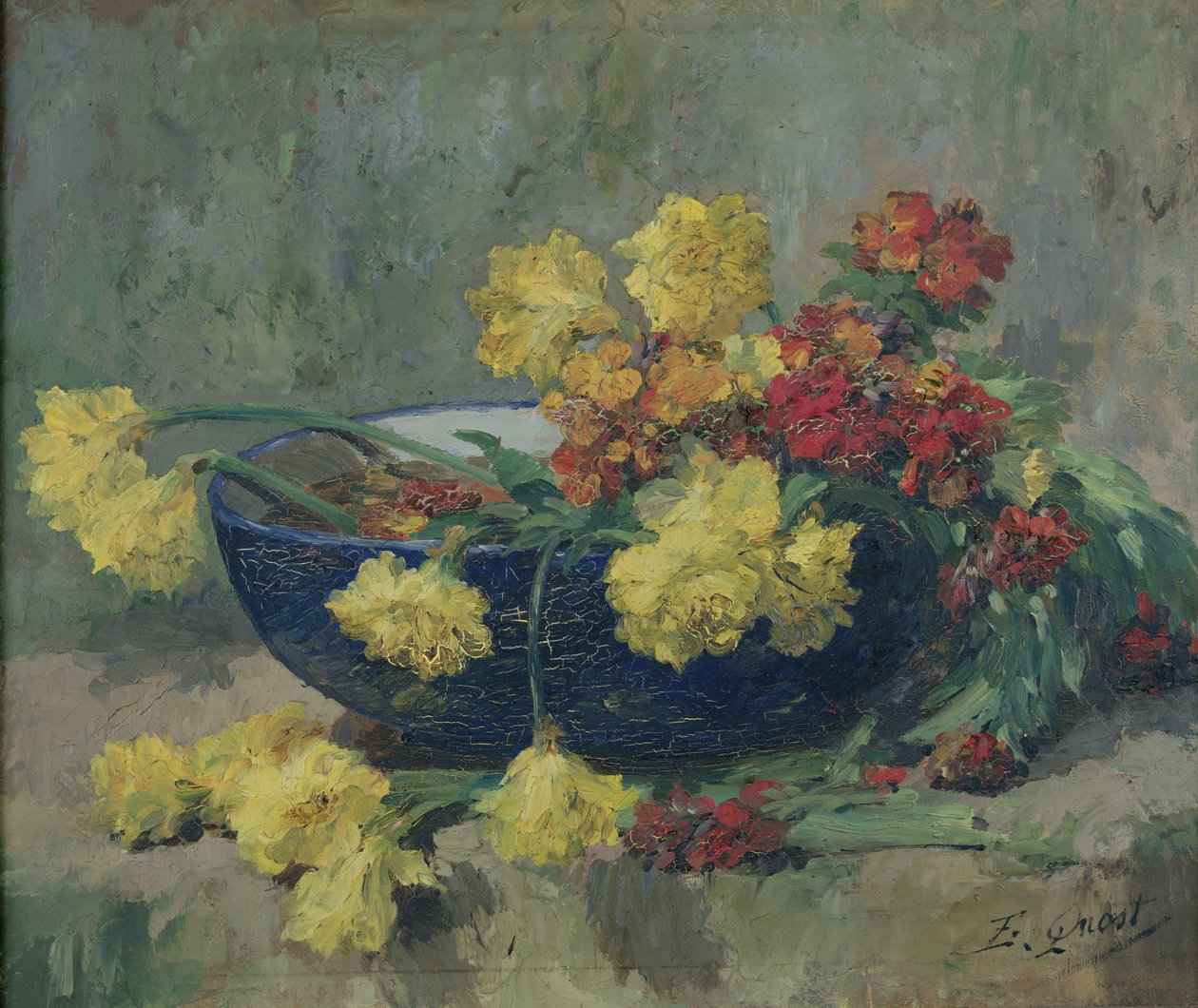 Jonquils og Wallflowers af Ernest Quost