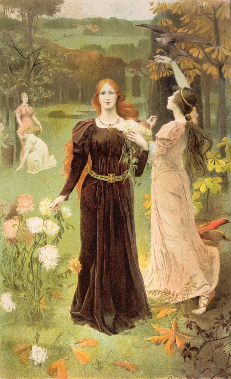 Efterår, plade 50 fra tredje bind af Album de la Decoration, ca. 1900 af Ernest de Bonnencontre