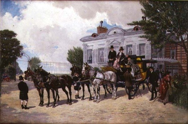 Hackney Carriage (olie på lærred) af Ernest Alexandre Bodoy