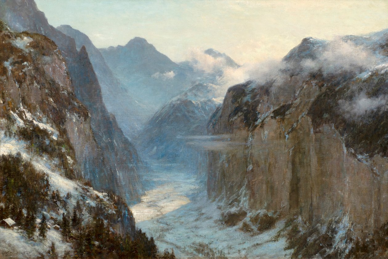 "I hans hånd er jordens dybe steder" (olie på lærred) af Ernest Albert Waterlow