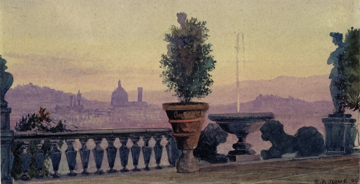 En udsigt over Firenze fra de omkringliggende bakker, 1904 af Ernest Arthur Rowe