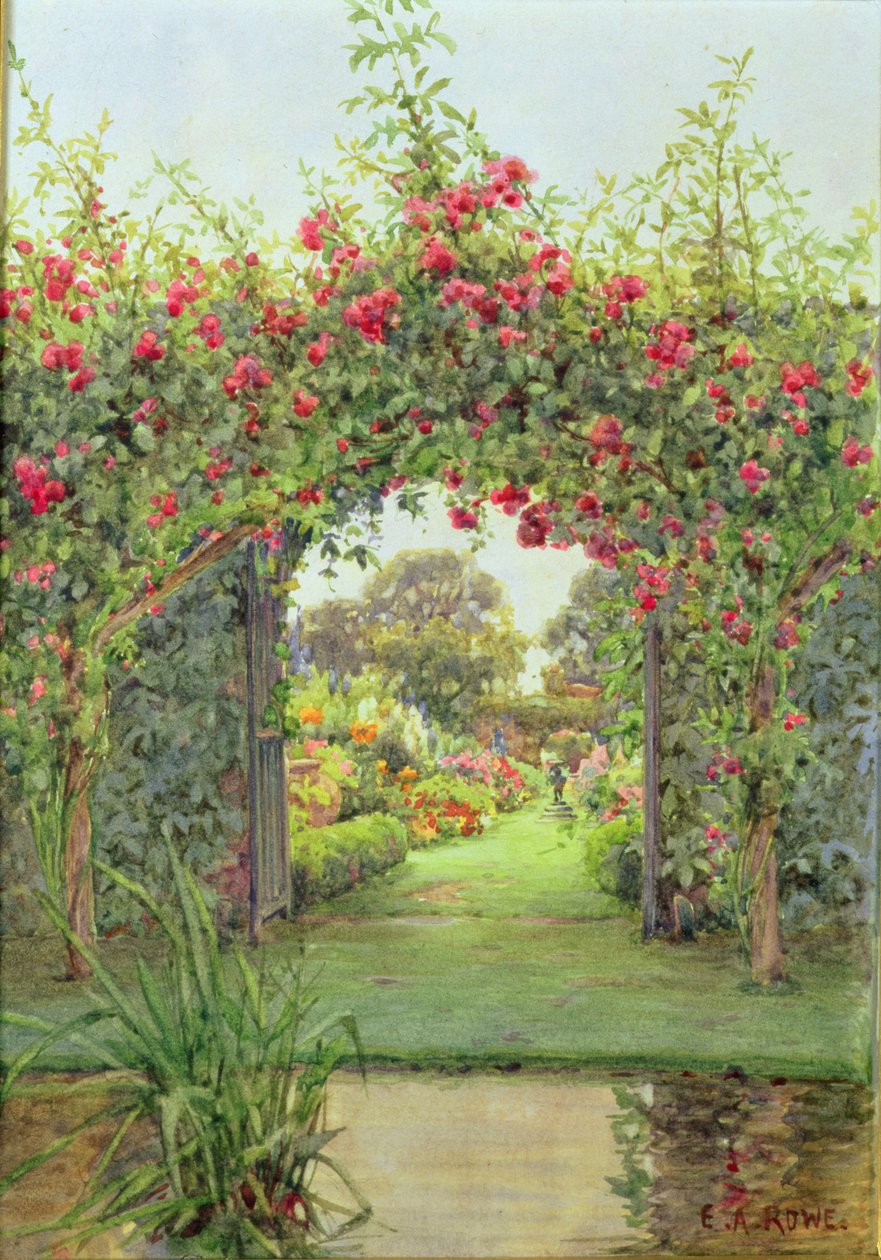 Crimson Rambler, Harleyford Manor, Marlow af Ernest Arthur Rowe