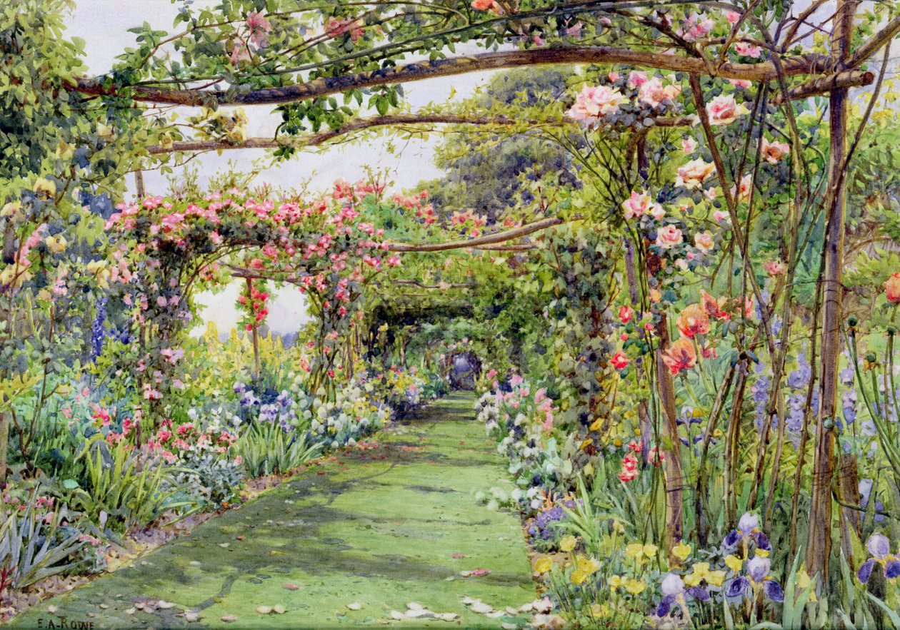 The Rose Pergola, Blackhurst House, Tunbridge Wells, Kent af Ernest Arthur Rowe