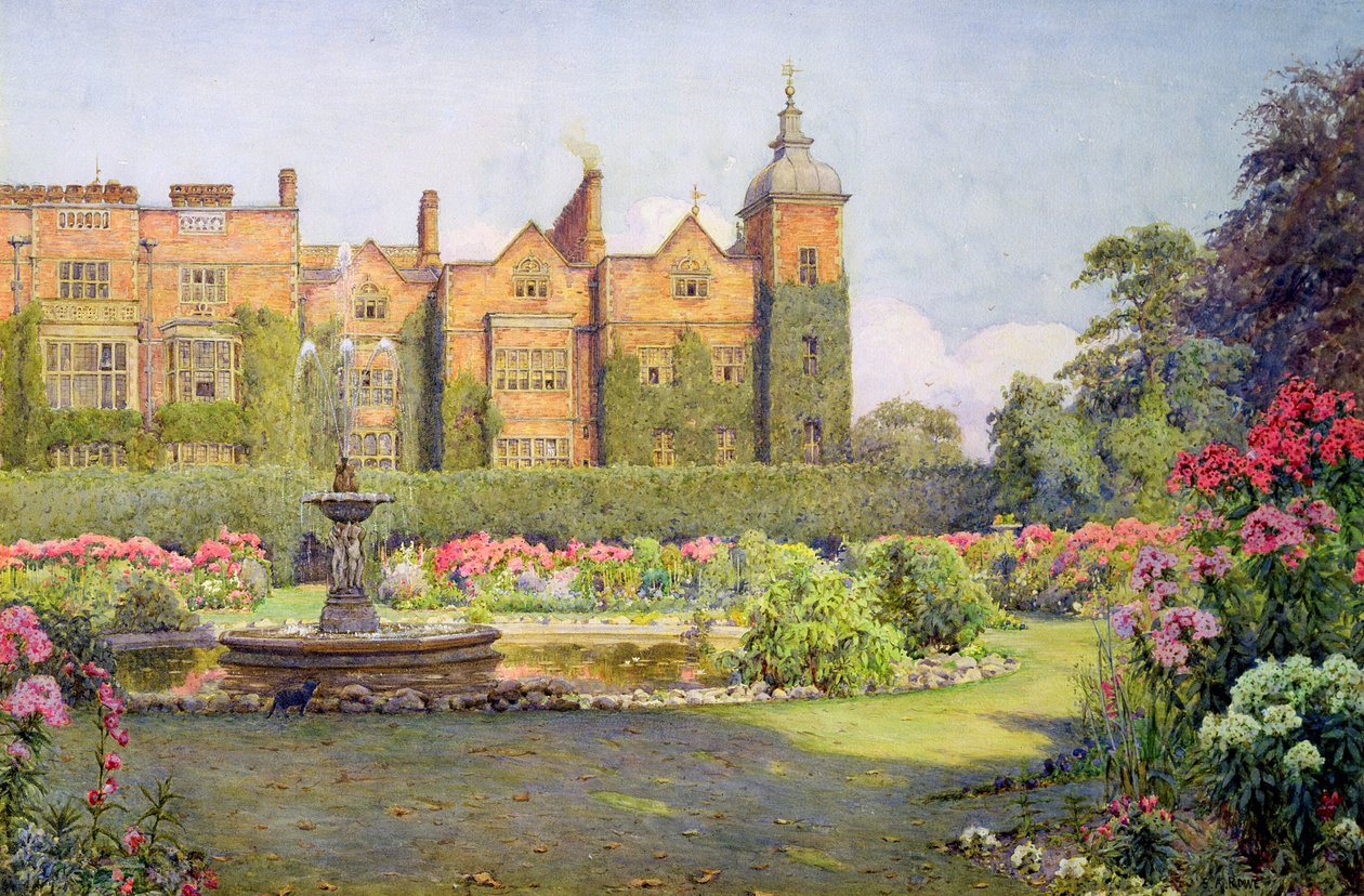 West Front and Gardens of Hatfield House, Herts af Ernest Arthur Rowe