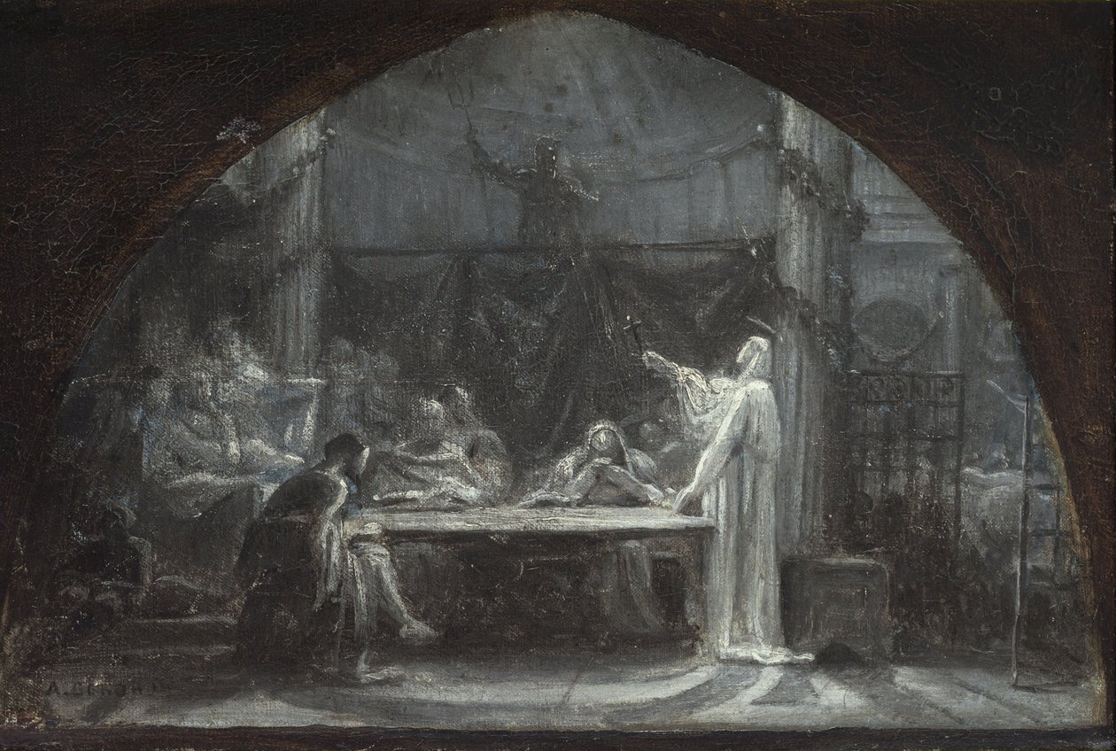 Skitser til kirken i Saint-Gervais-Saint-Protais, ca. 1863 (olie på lærred) af Ernest Augustin Gendron
