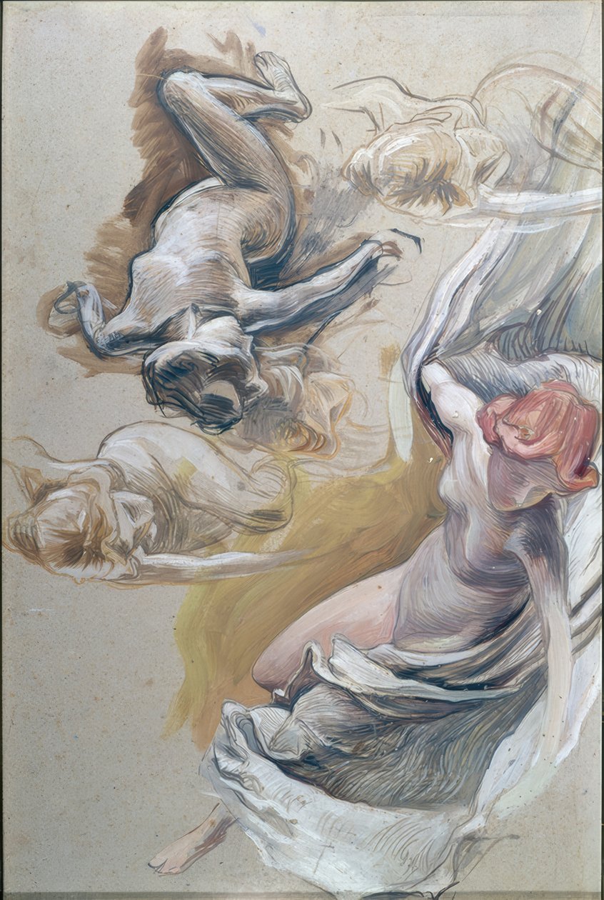 Studie til loftsmaleriet i Stadttheater Bern af Ernest Bieler
