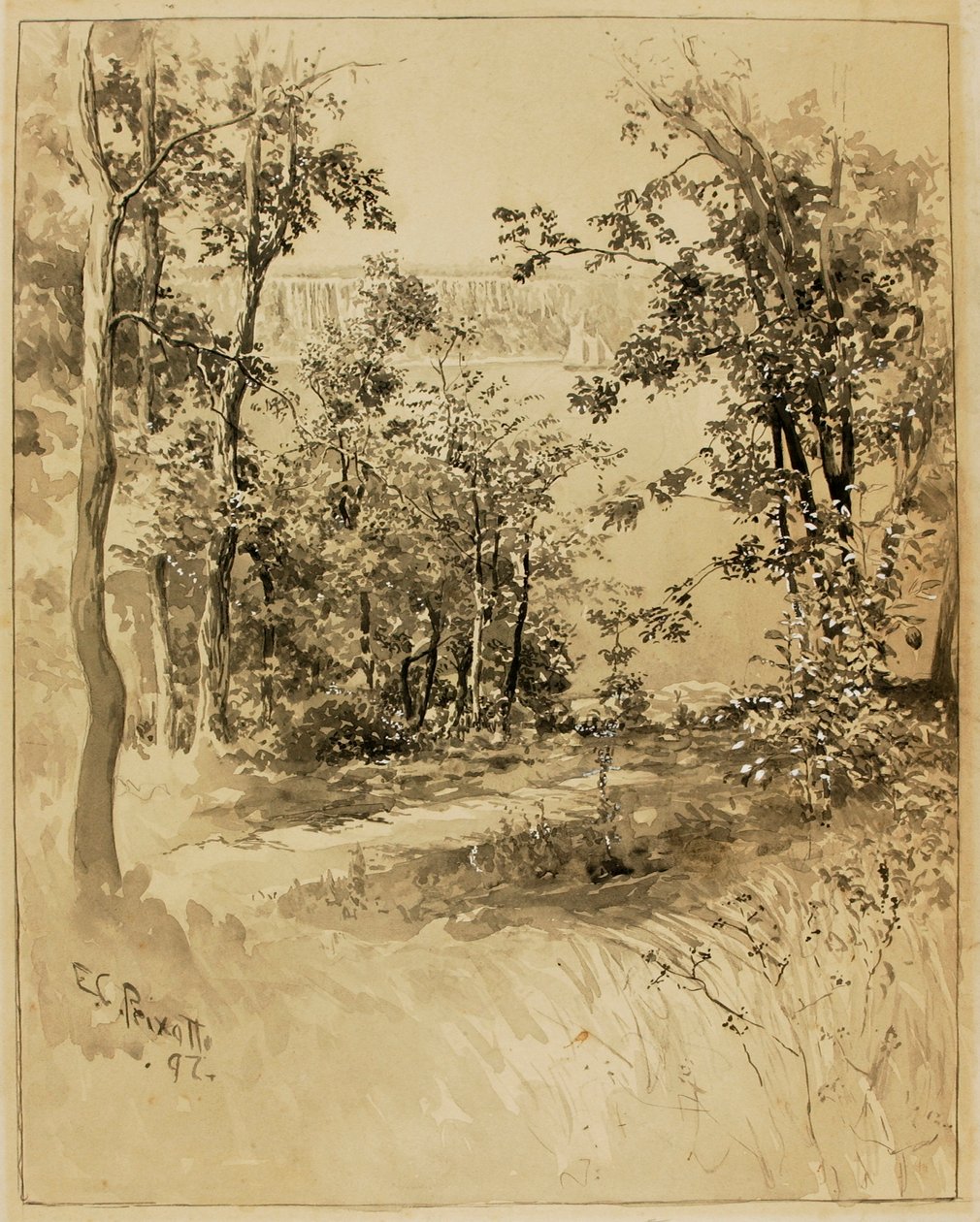 New York, stedet for Fort Washington, med udsigt til Fort Lee af Ernest C. Peixotto