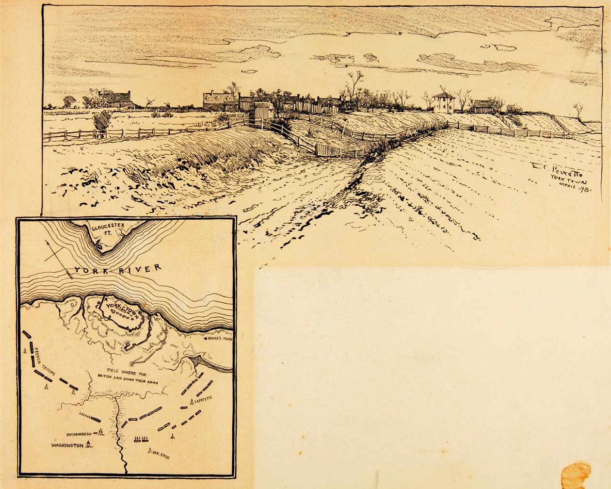 Det nuværende udseende af den britiske forskansning, Yorktown af Ernest C. Peixotto