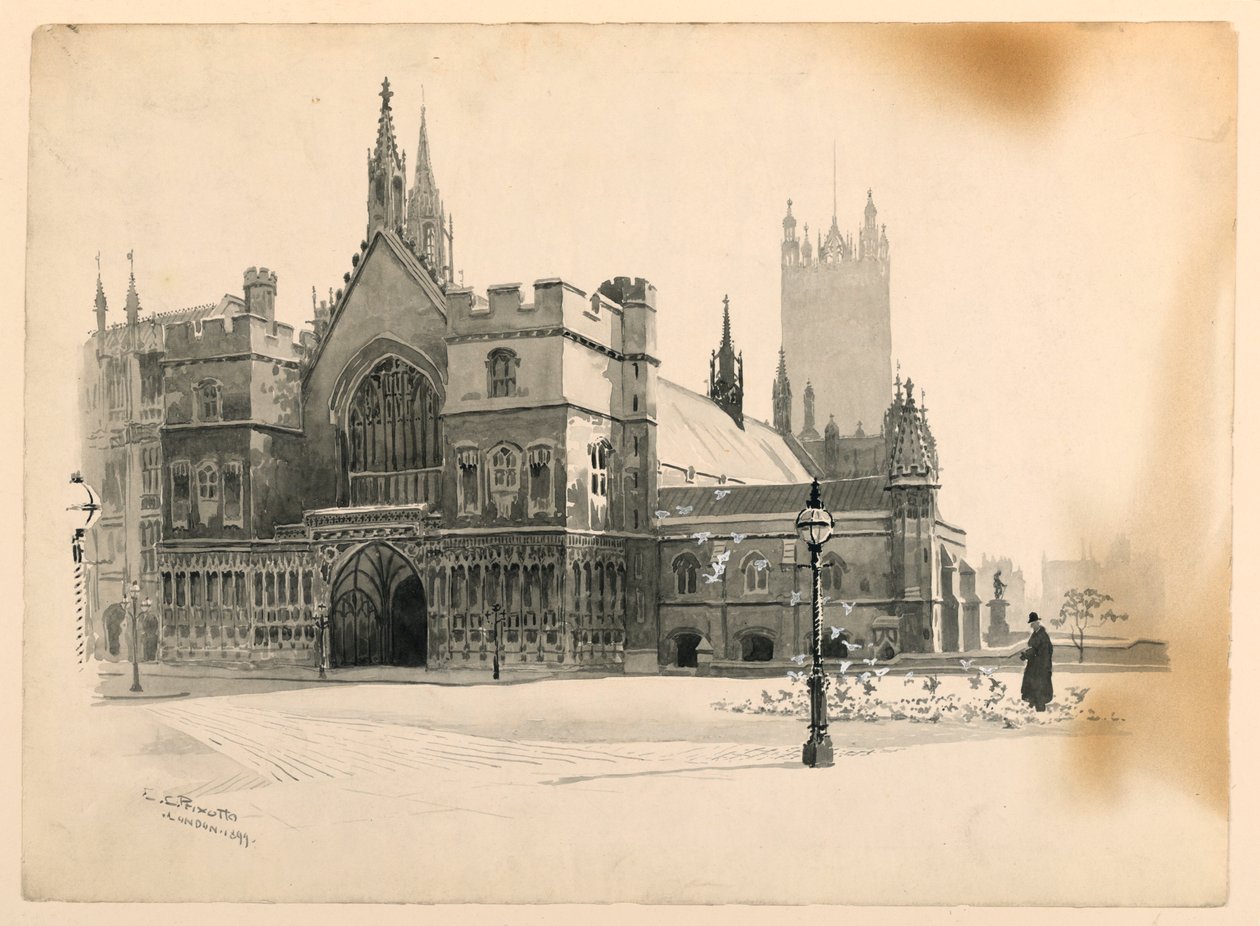 Ydersiden af Westminster Hall af Ernest Clifford Peixotto