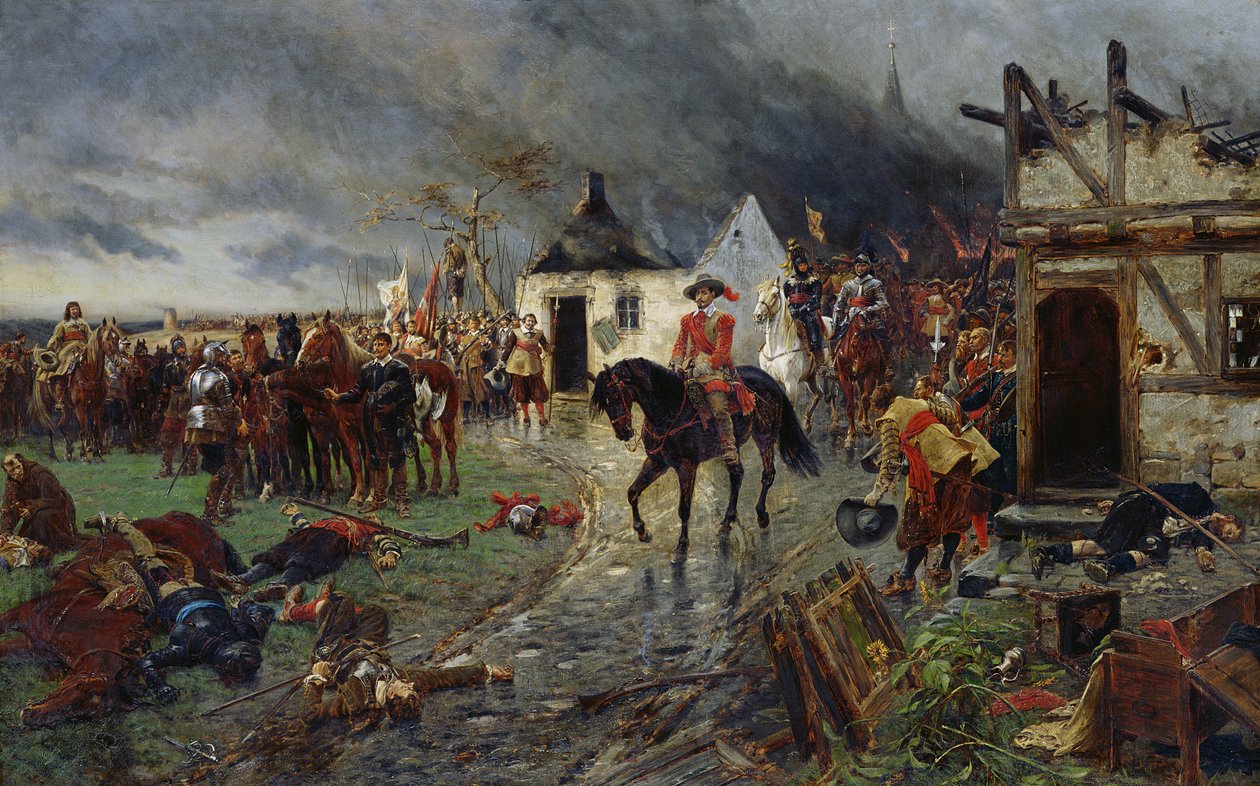 Wallenstein: A Scene of the Thirty Years War (olie på lærred) af Ernest Crofts