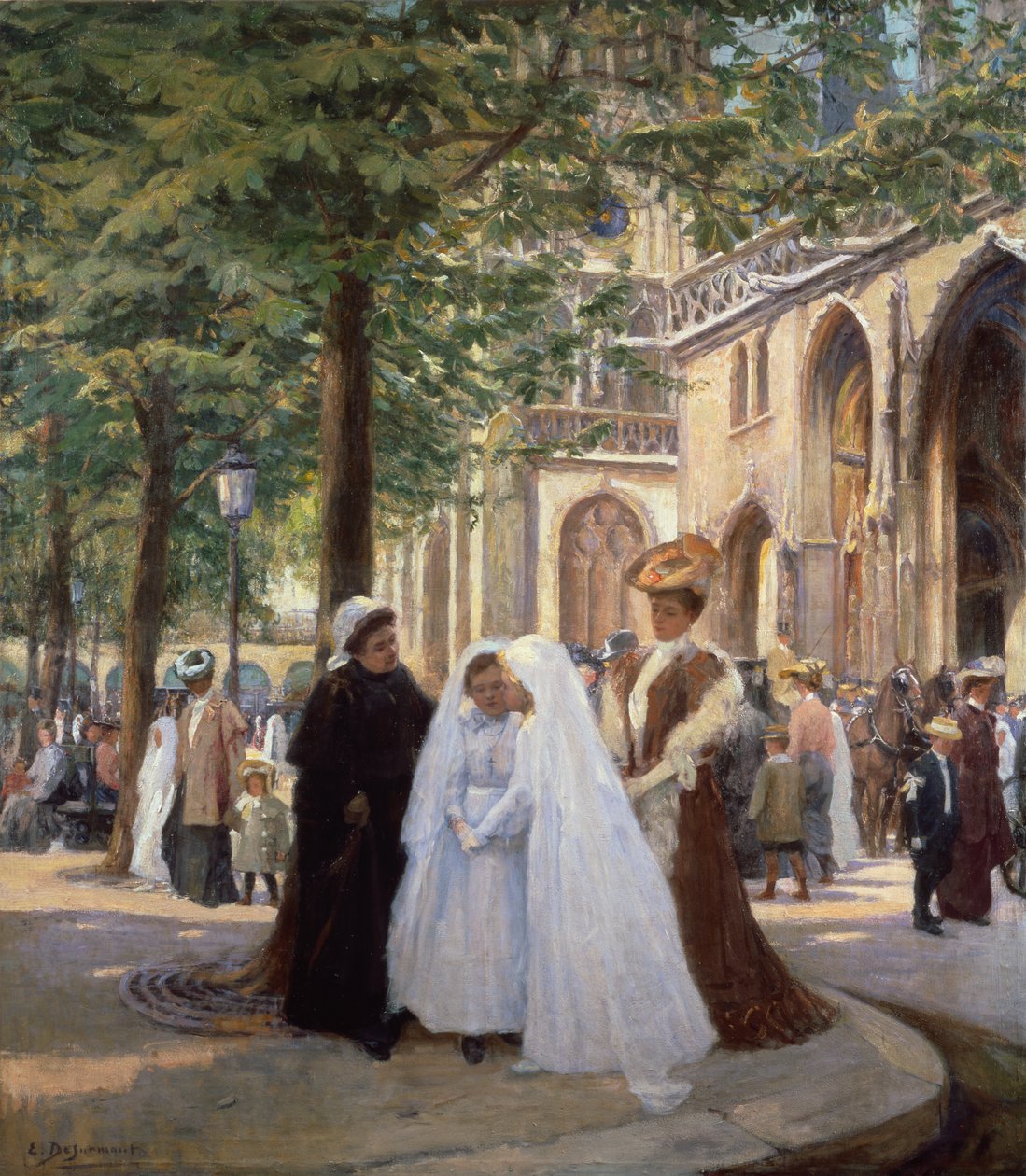 Den første nadver (olie på lærred) af Ernest Desurmont