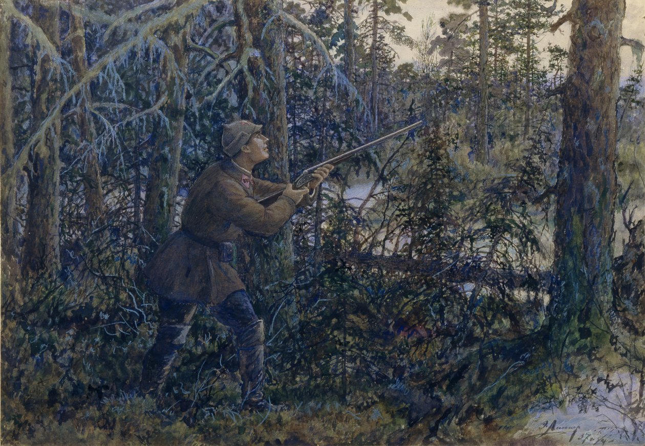 Capercaillie Jagt, 1937 af Ernest Ernestovich Lissner