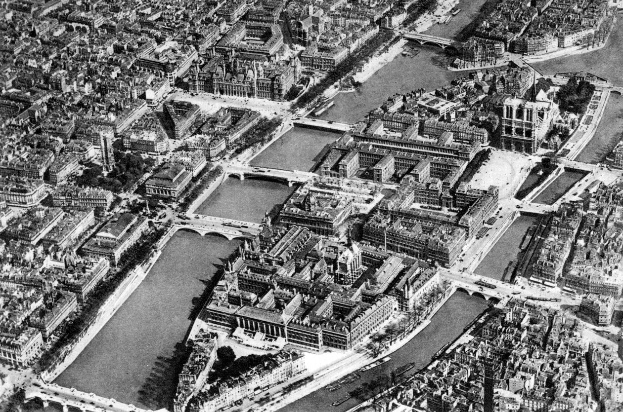 Generel udsigt over Isle de la Cite, Paris, 1931 af Ernest Flammarion