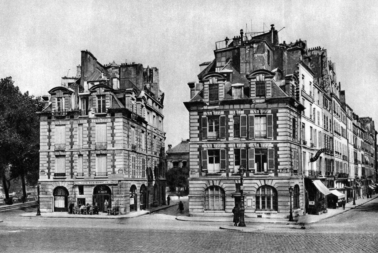 Gamle huse fra Louis XIII-perioden, ud mod Pont Neuf, Paris, 1931. af Ernest Flammarion