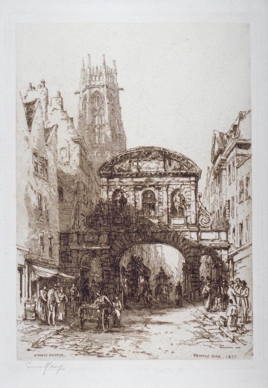 Temple Bar, London, 1877 af Ernest George