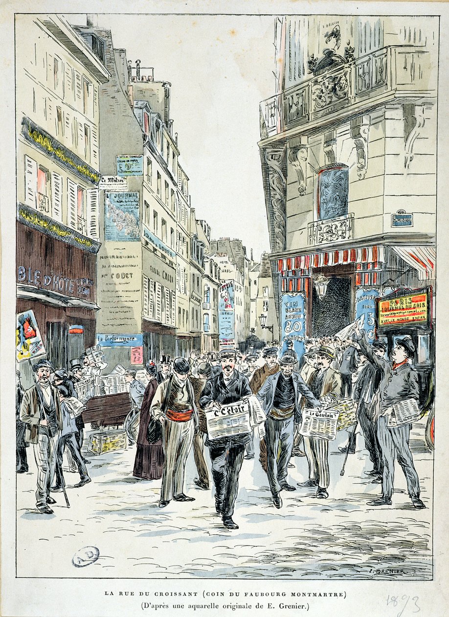 Udsigt over Rue de Croissant i det 11. arrondissement i Paris, 1893 af Ernest Grenier