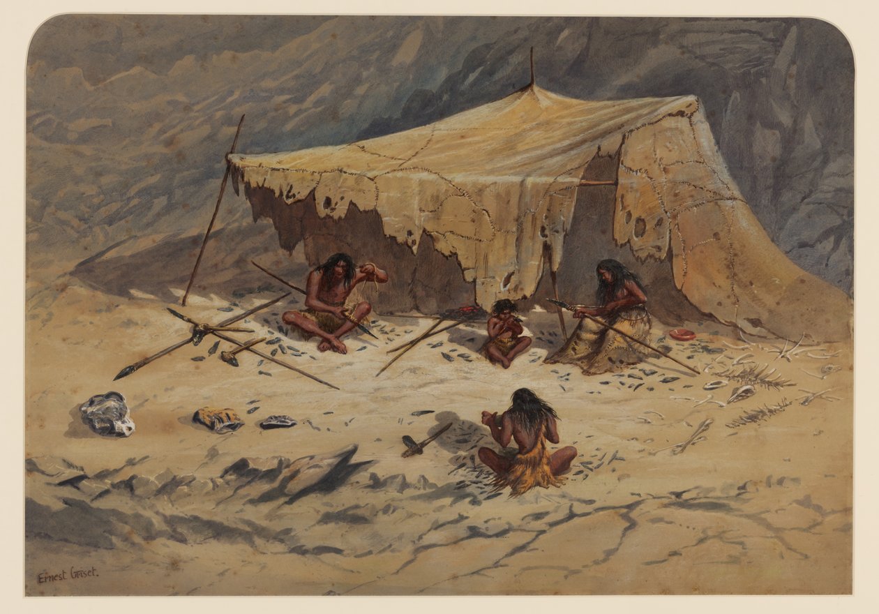 Forhistorisk lejr, 1871 af Ernest Henry Griset