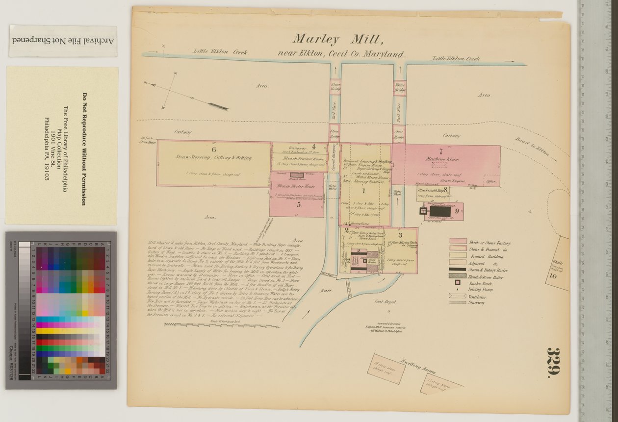 Marley Mill, Little Elkton Creek, Maryland, Hexamer General Surveys, 1867 af Ernest Hexamer