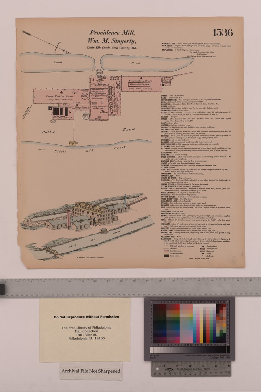 Providence Mill, Fair Hill, Maryland, Hexamer General Surveys, 1882 af Ernest Hexamer