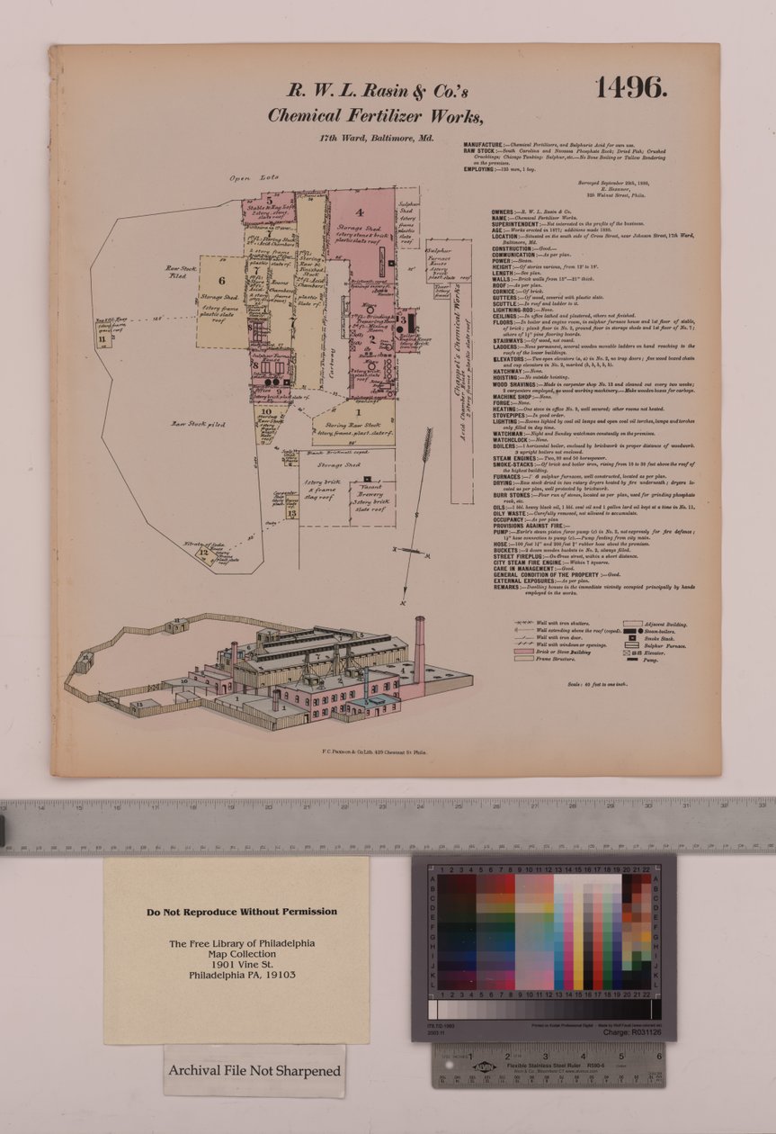 R.W.L. Rasin & Co. Chemical Fertilizer Works, Baltimore, Maryland, Hexamer General Surveys, 1880 af Ernest Hexamer