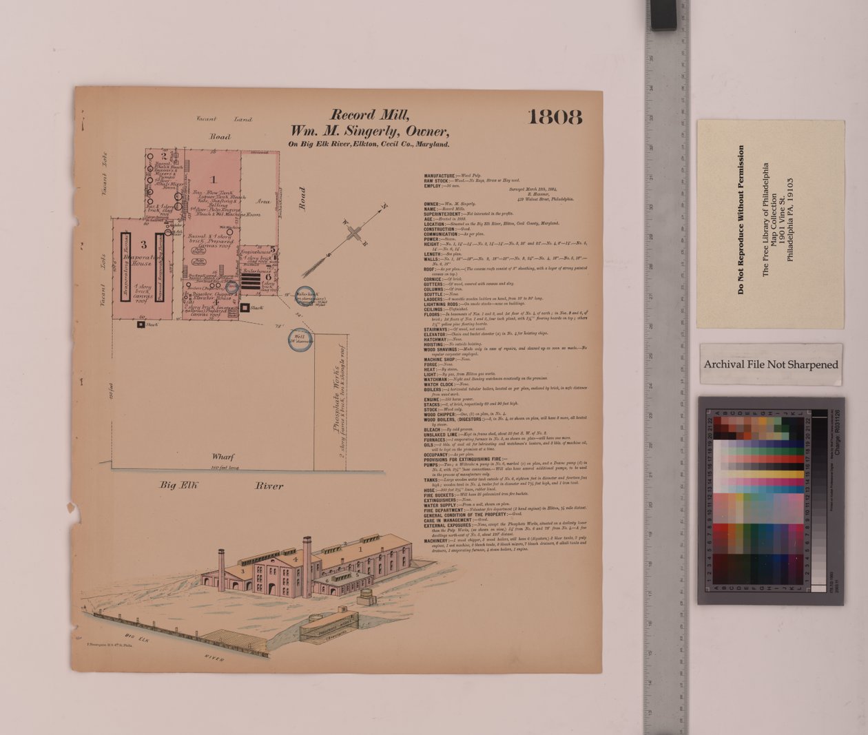 Record Mill, Elkton, Maryland, Hexamer General Surveys, 1884 af Ernest Hexamer