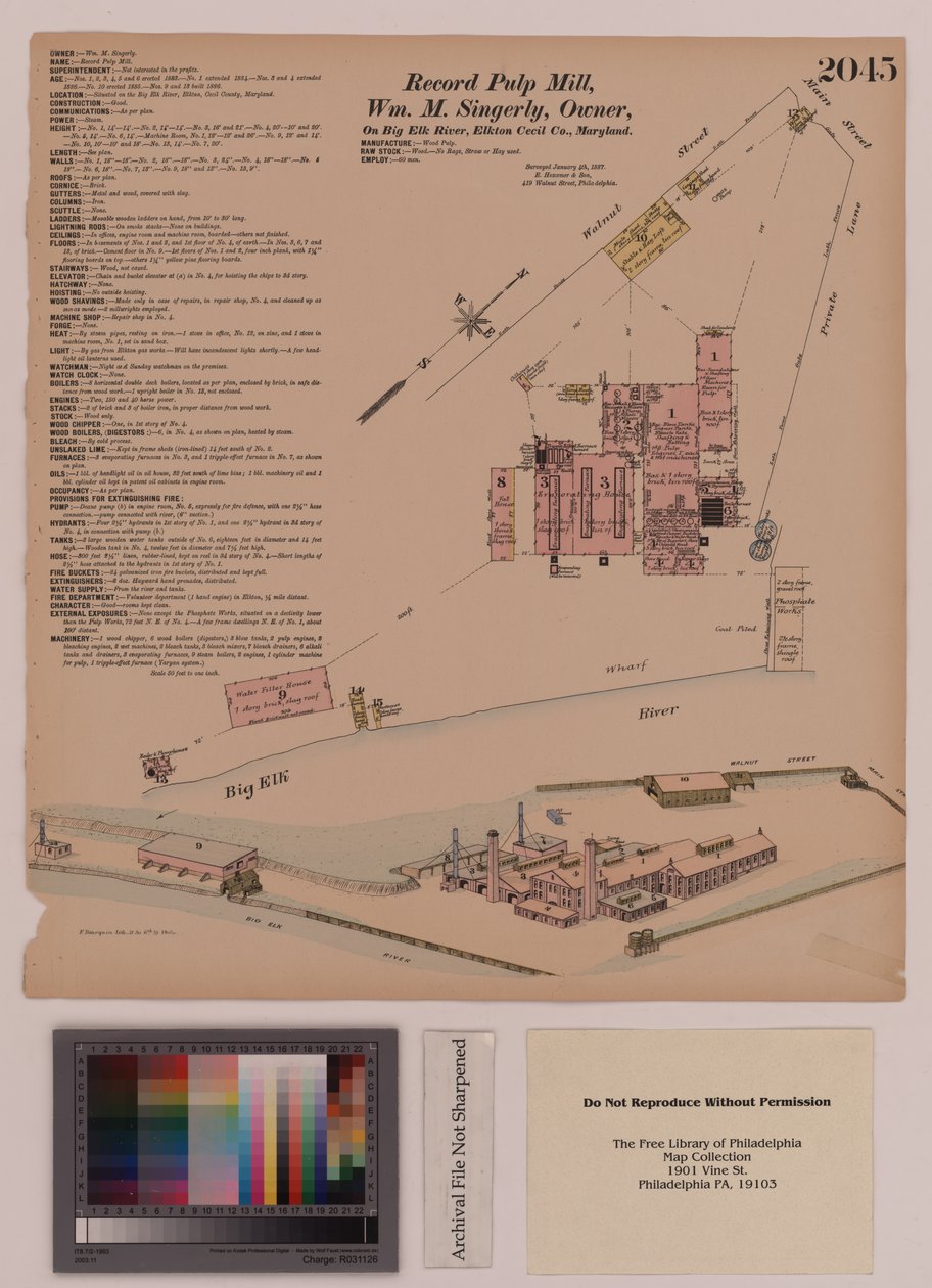 Record Pulp Mill, Elkton, Maryland, Hexamer General Surveys, 1808 af Ernest Hexamer