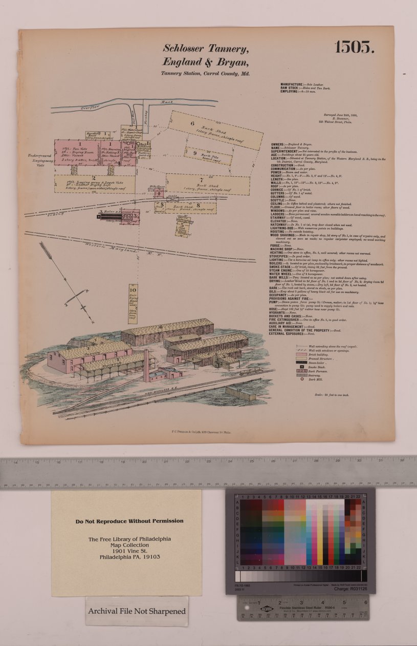 Schlosser Tannery, England og Bryan Tannery Station, Maryland, Hexamer General Surveys, 1880 af Ernest Hexamer