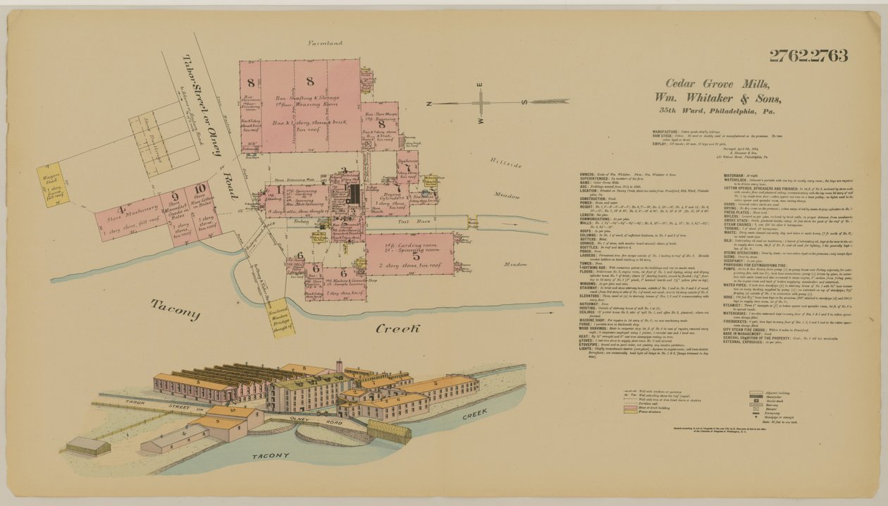 Tabor St. og Olney Road, Hexamer General Surveys, 1894 af Ernest Hexamer