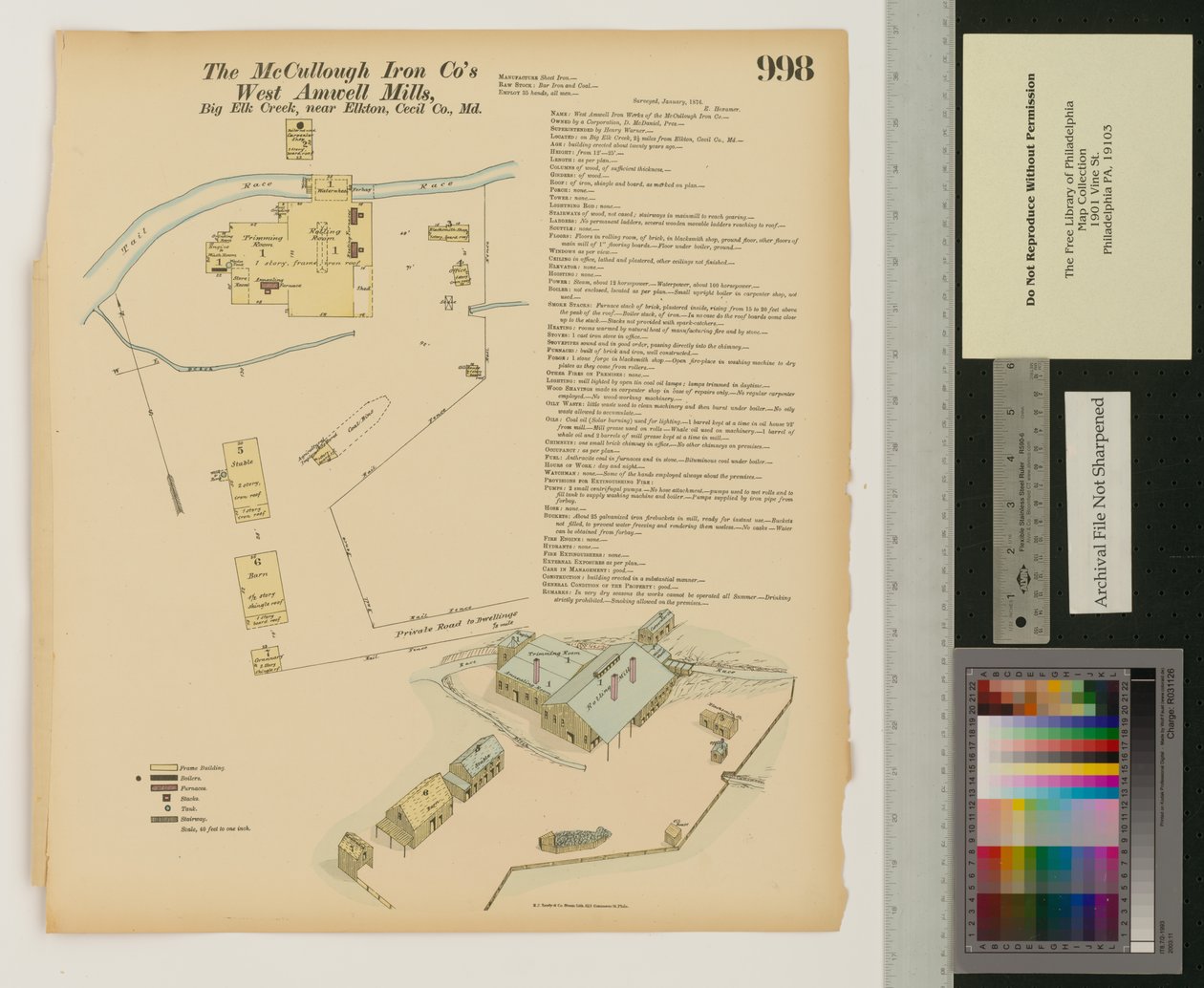 West Amwell Mill, Big Elk Creek, Maryland, Hexamer General Surveys, 1876 af Ernest Hexamer