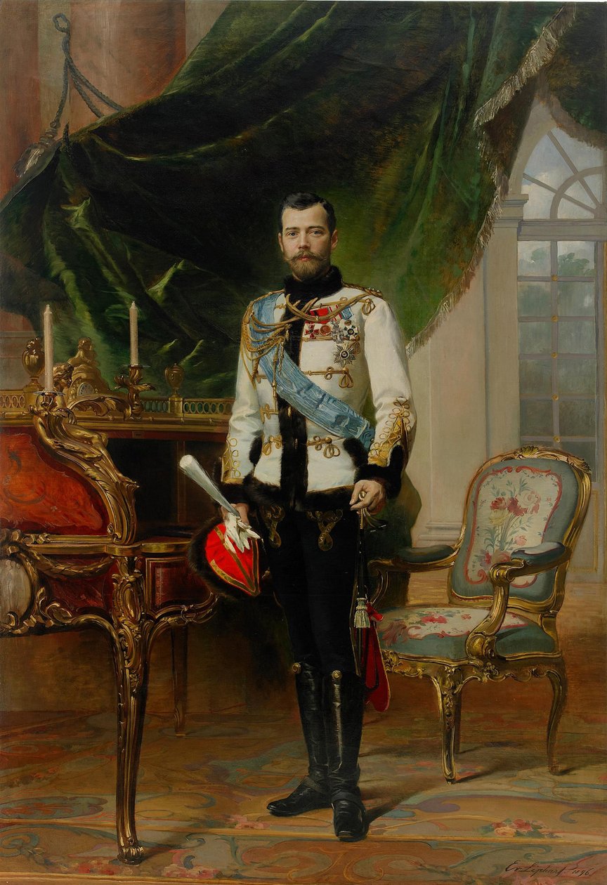 Portræt af kejser Nicholas II 1868-1918, 1896 af Ernest Karlovich Liphart