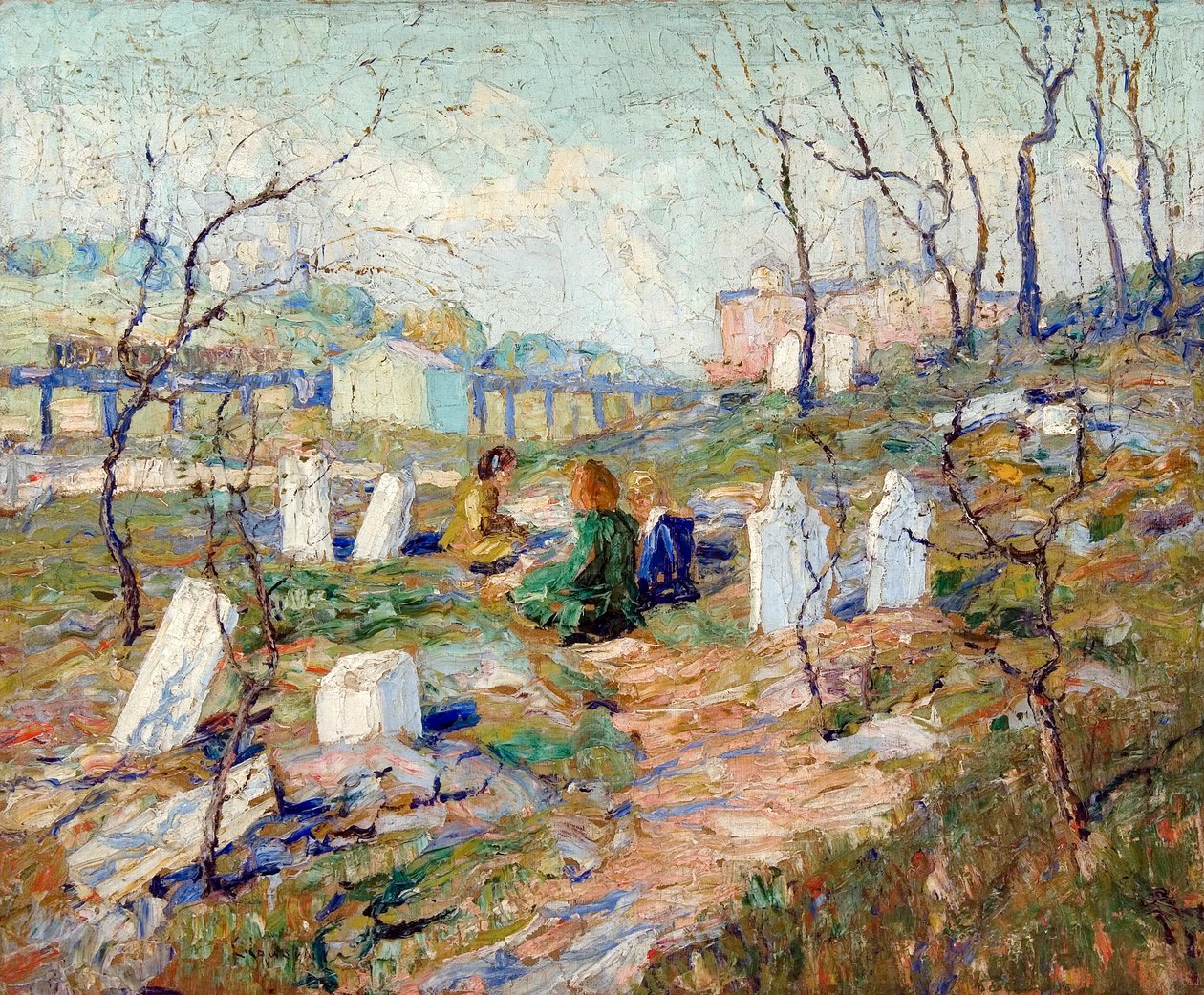 Kirkegård af Ernest Lawson