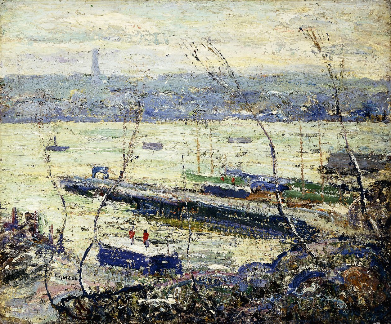 På Hudson af Ernest Lawson