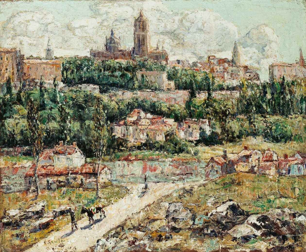Segovia, Spanien, ca. 1916 (olie på lærred) af Ernest Lawson