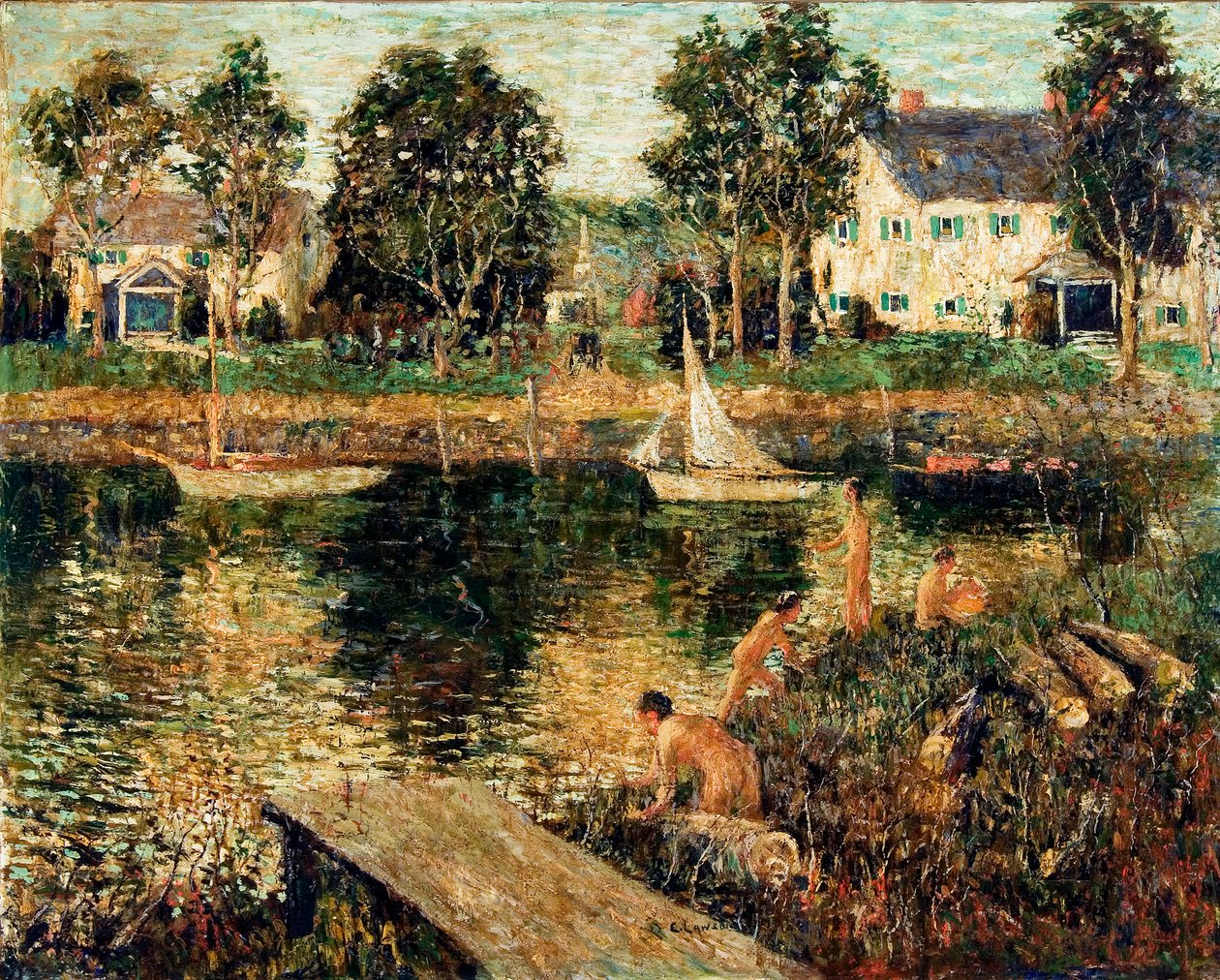 Svømmehul af Ernest Lawson