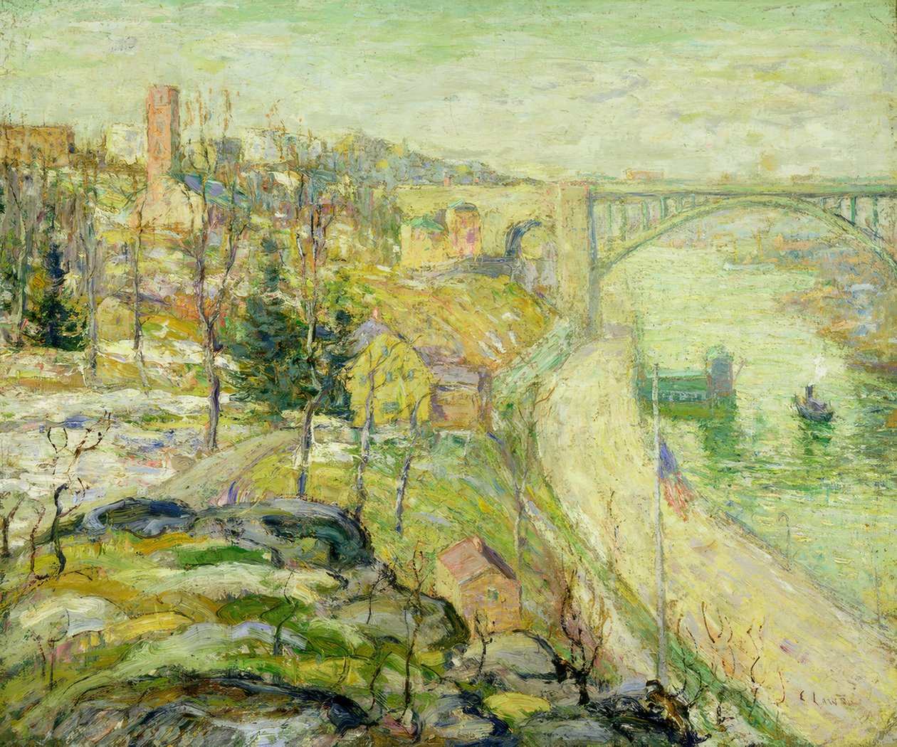Washington Bridge, New York City af Ernest Lawson