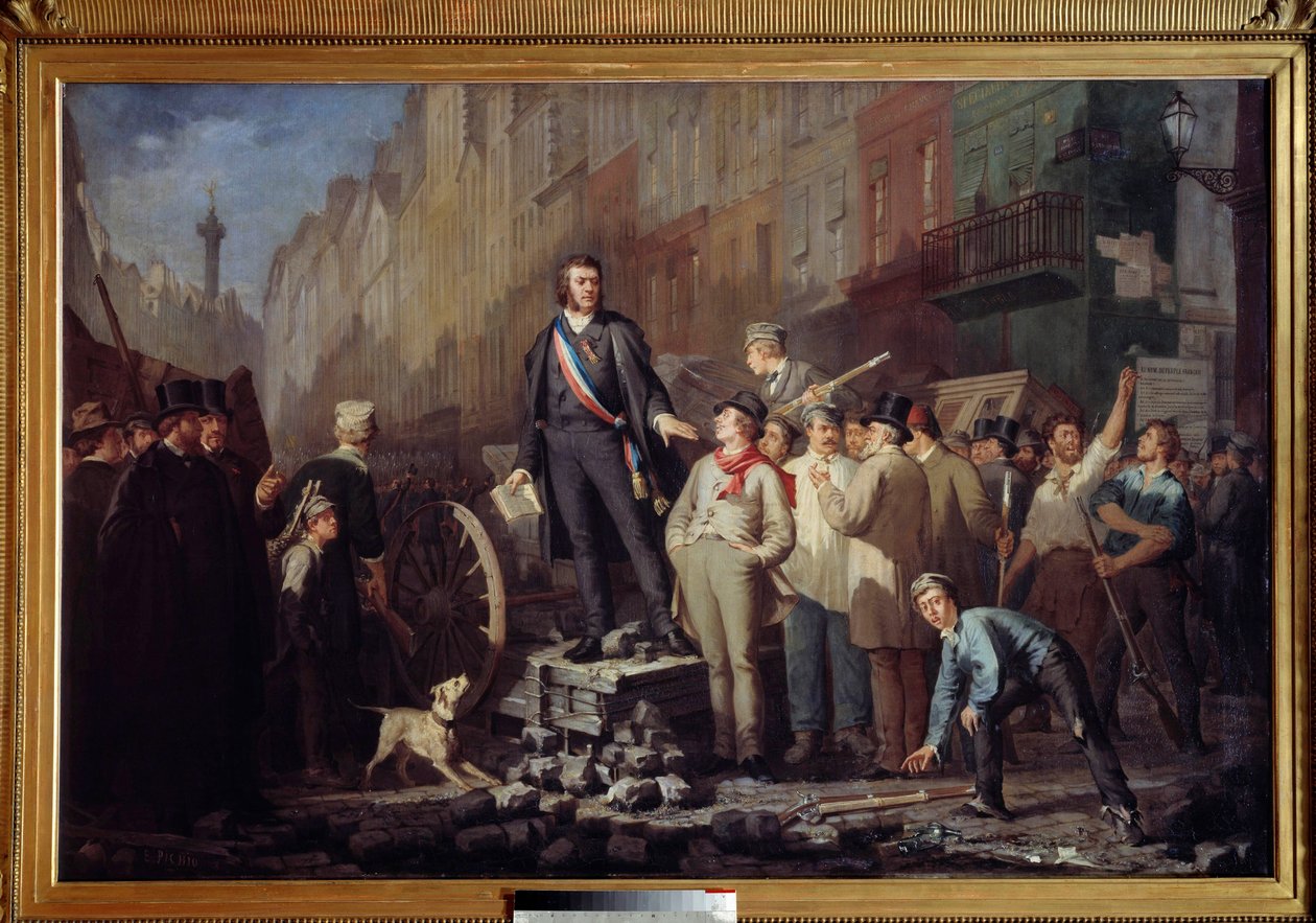 Alphonse Baudin (1811-1851) på barrikaden af den faubourgske Saint Antoine den 3. december 1851 Under opstanden fremkaldt af Louis Bonapartes statskup (fremtidige Napoleon III) af 2/12/1851 døde deputerede Alphonse Baudin den barrikaderne i Pa af Ernest Louis Pichio