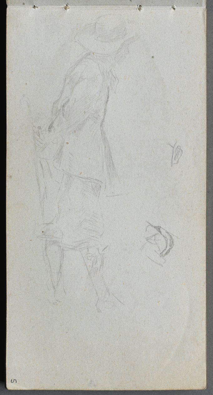Skitsebog, side 05: Figurstudie. af Ernest Meissonier