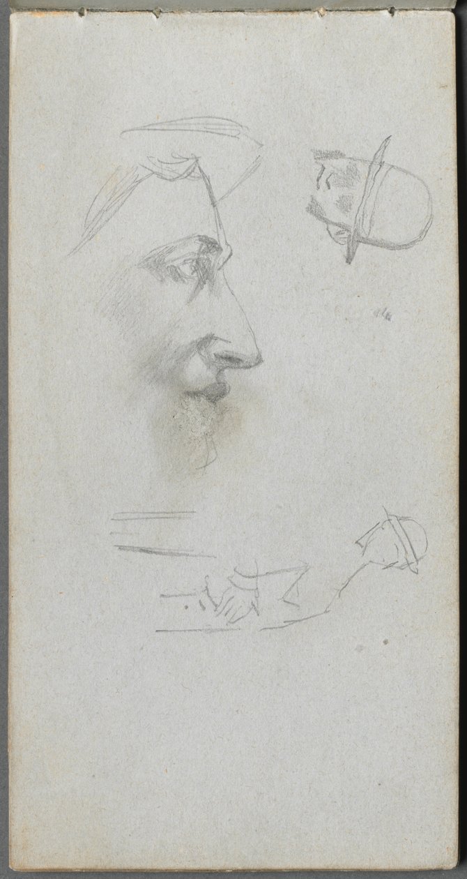 Skitsebog, side 14: Figurer. af Jean Louis Ernest Meissonier