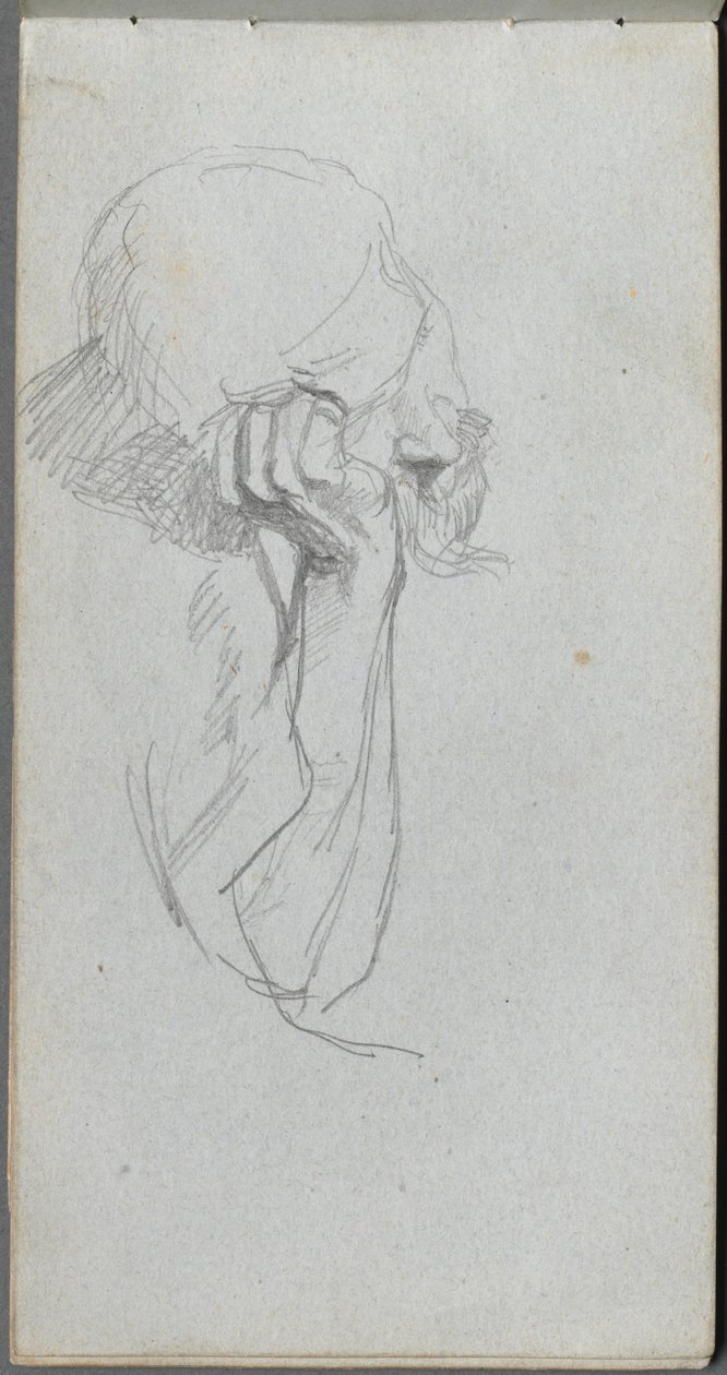 Skitsebog, side 16: Melankolsk figur. af Jean Louis Ernest Meissonier