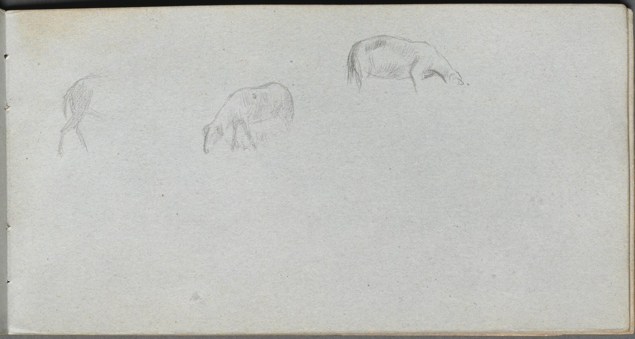 Skitsebog, side 20: Dyrestudie. af Jean Louis Ernest Meissonier