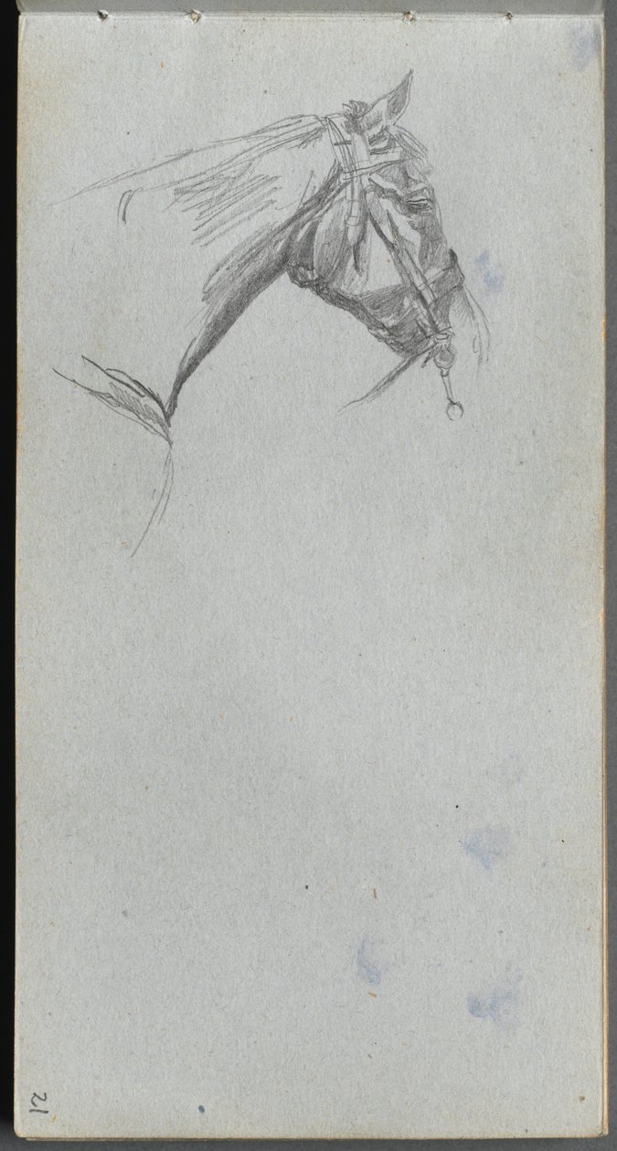 Skitsebog, side 21: Studie af en hest af Ernest Meissonier